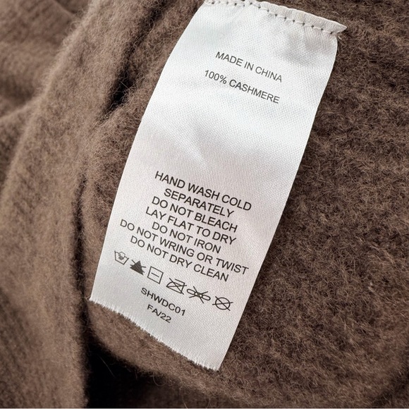 Quince Brown 100% Mongolian Cashmere Fisherman Crewneck Sweater XS - Picture 4 of 5